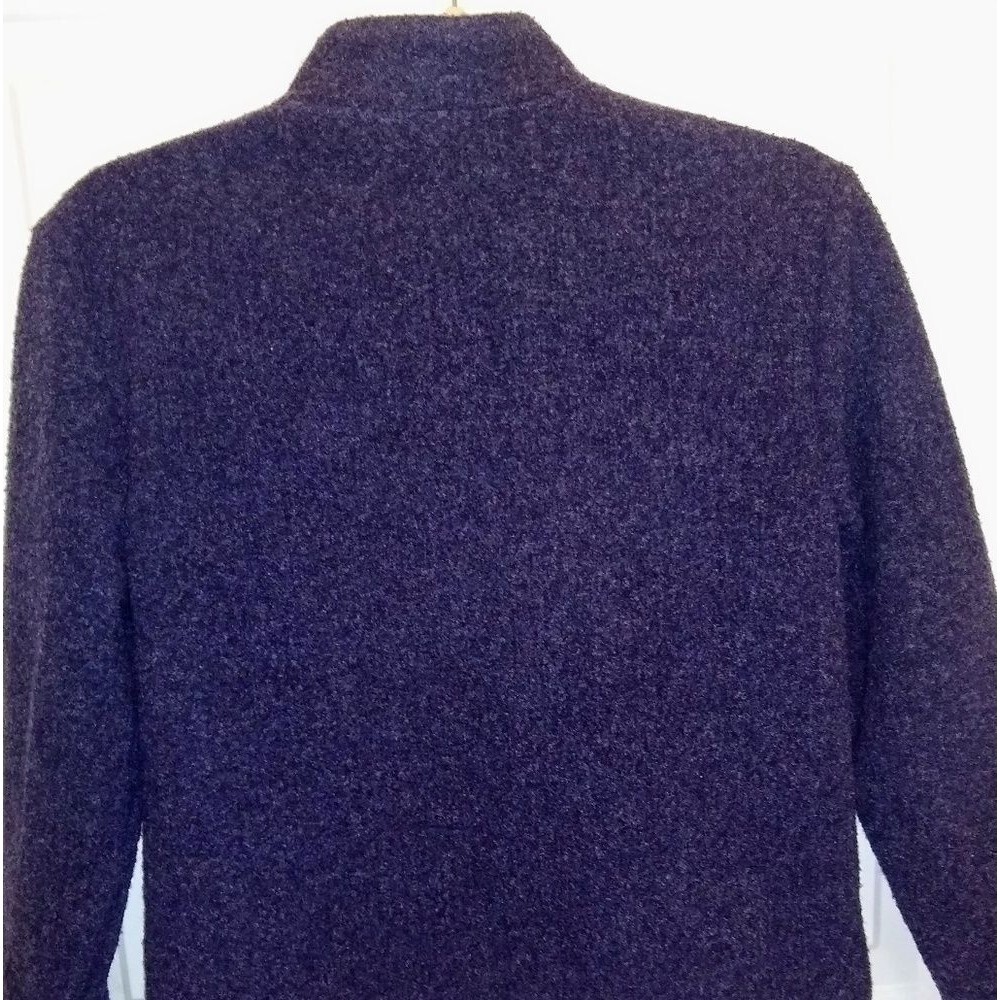 Talbots Heathered Blue Gray Petite Fleece Jacket - Picture 4 of 7
